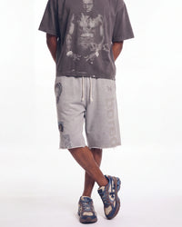 Boredom Kills Message Sweatshorts Grey