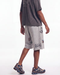 Boredom Kills Message Sweatshorts Grey