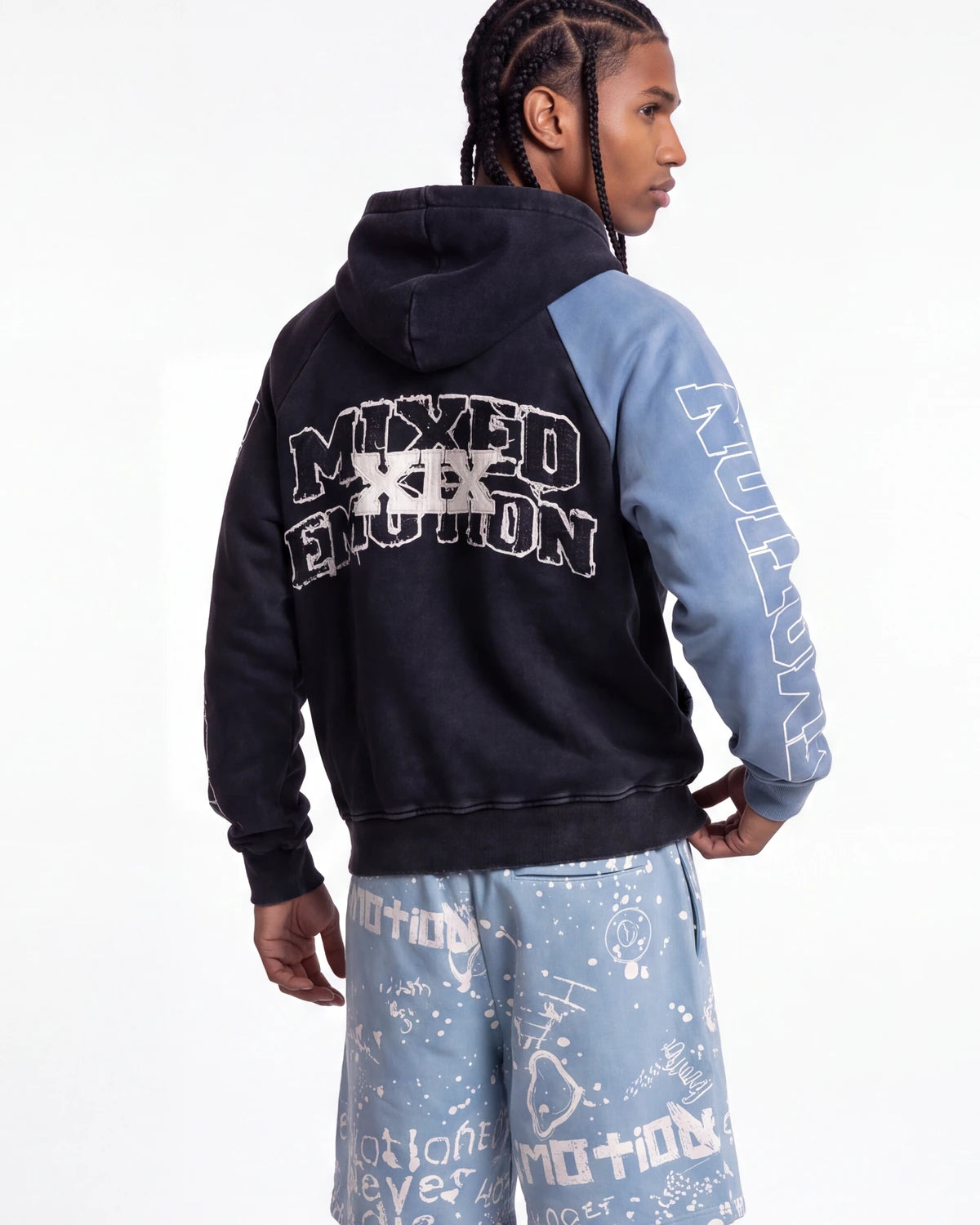 Mixed Emotions Split Decision Hoodie Black/Blue