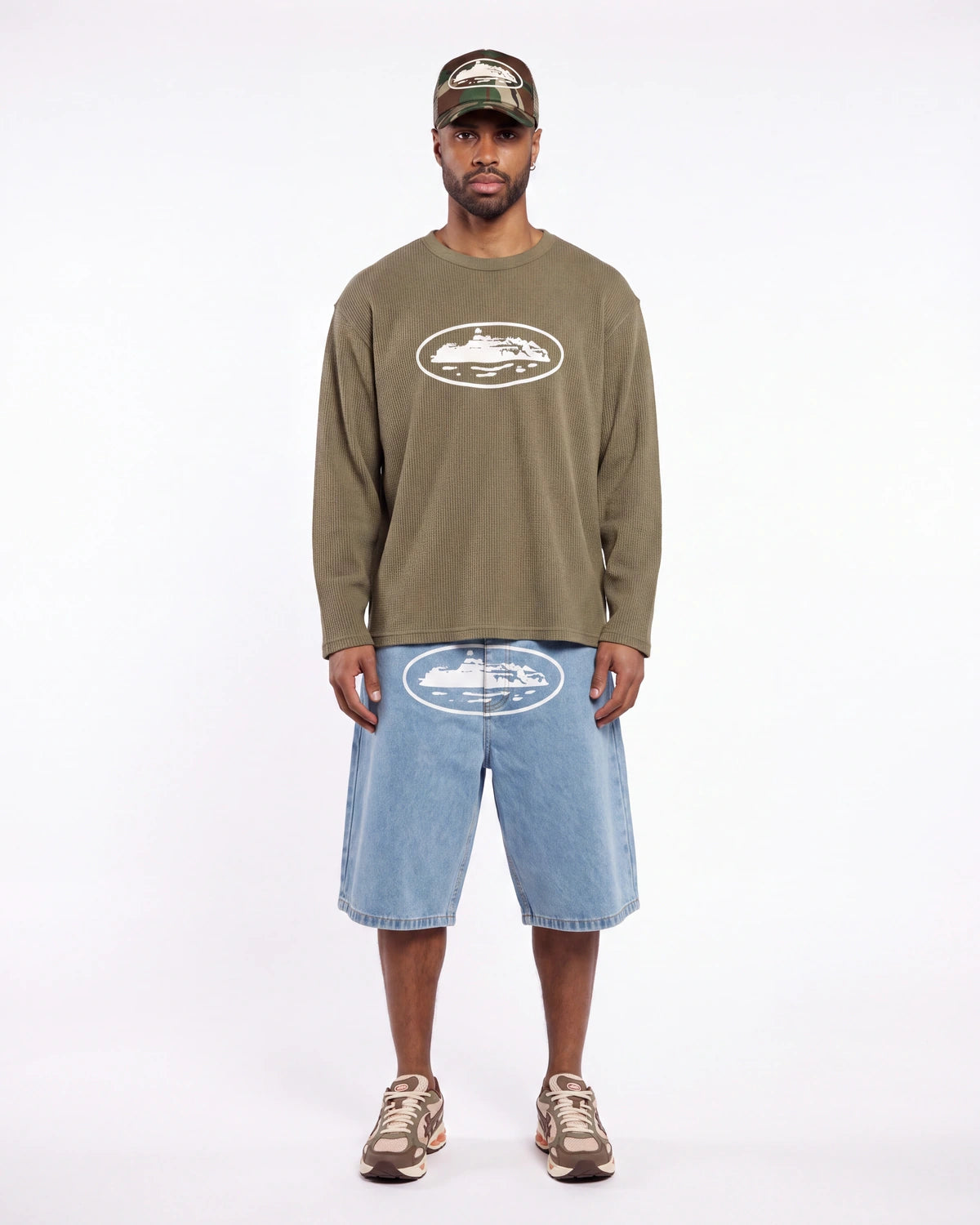 Corteiz Island Denim Short Stonewash