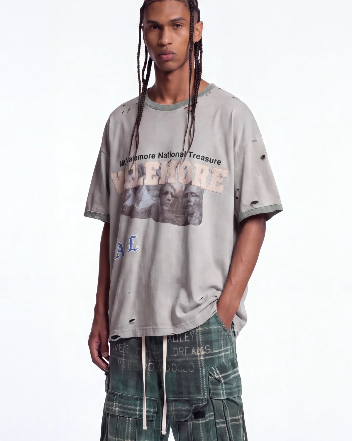 Vale Forever Camp Ringer Tee Green