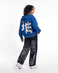 Mixed Emotions "End" Rhinestone Hoodie Blue