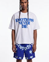 Mixed Emotions End Rhinestone Tee White/Blue