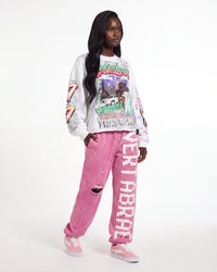 Vertabrae C-2 Distressed Sweatpants Washed Pink