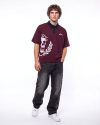 Godspeed Oversized Victor Crest Polo Burgundy/Navy