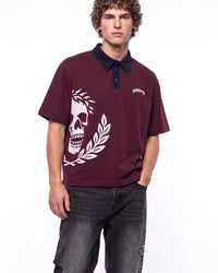 Godspeed Oversized Victor Crest Polo Burgundy/Navy