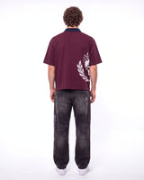 Godspeed Oversized Victor Crest Polo Burgundy/Navy