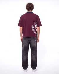 Godspeed Oversized Victor Crest Polo Burgundy/Navy
