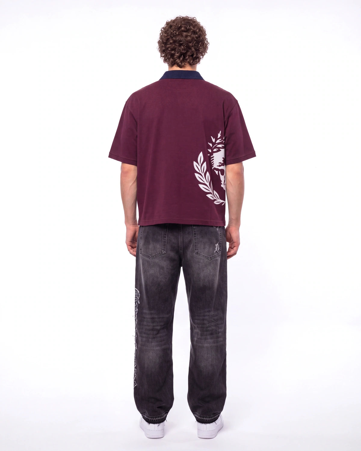 Godspeed Oversized Victor Crest Polo Burgundy/Navy