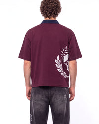 Godspeed Oversized Victor Crest Polo Burgundy/Navy