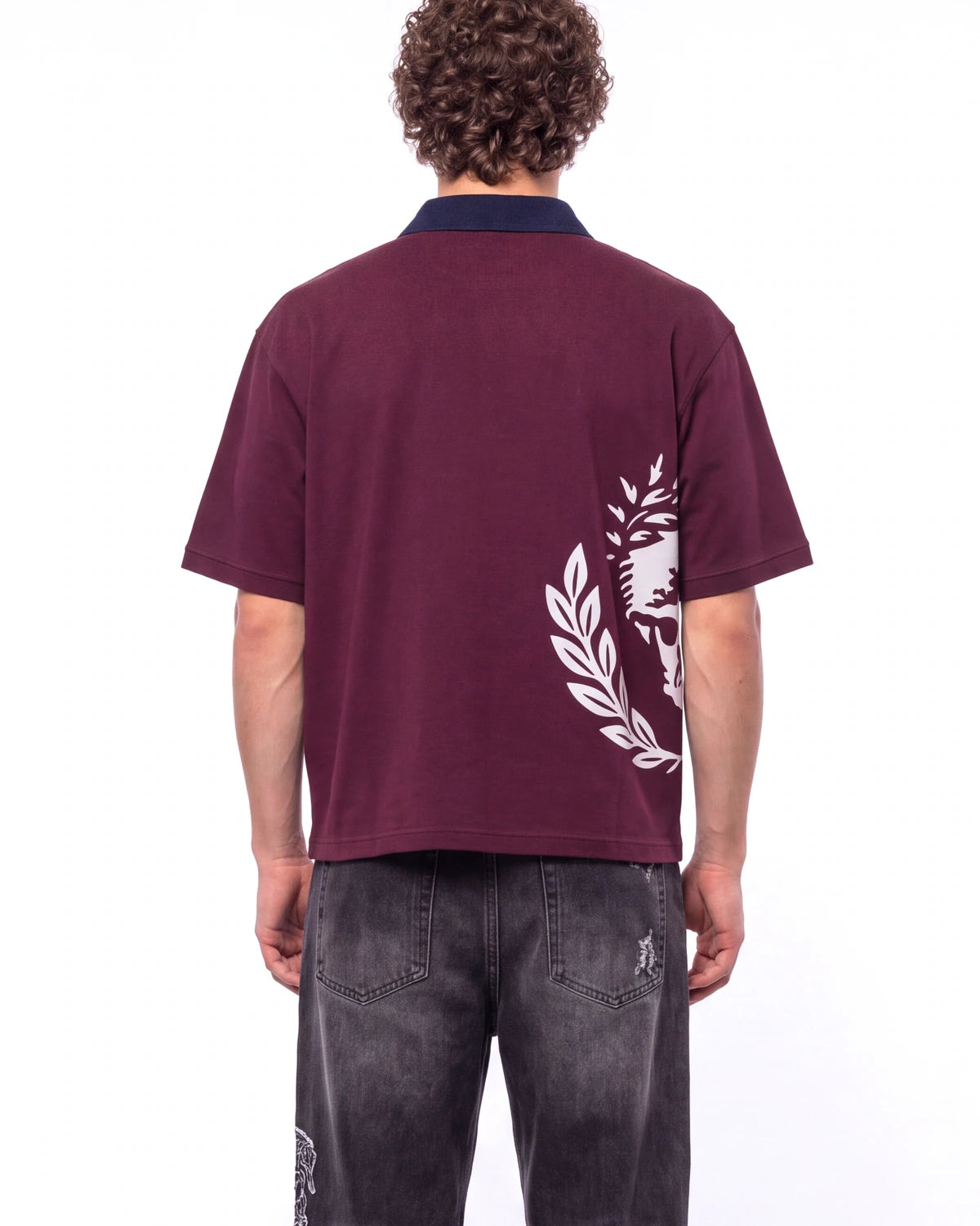 Godspeed Oversized Victor Crest Polo Burgundy/Navy