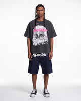 Sp5der Logo Denim Short V3 Indigo
