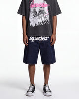 Sp5der Logo Denim Short V3 Indigo