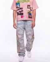 Who Decides War Side Embroidery Denim Sky Blue/Multi