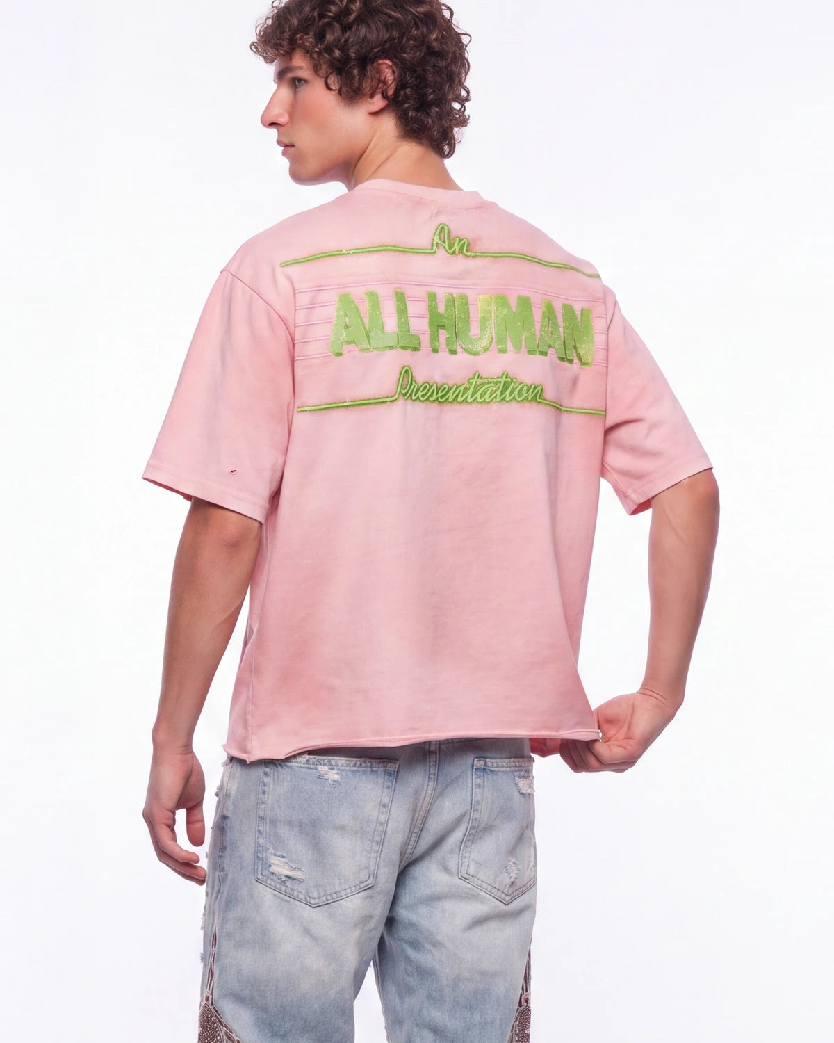 All Human Champagne Room Tee Pink