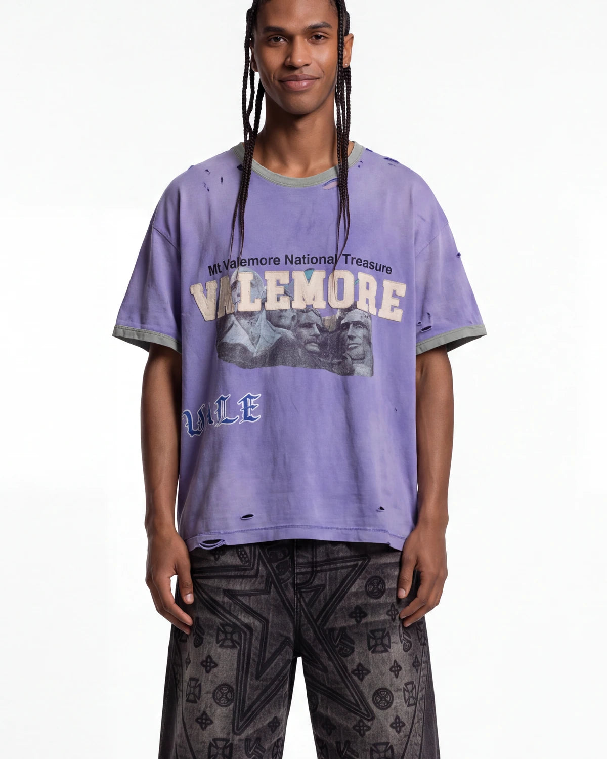 Vale Forever Camp Ringer Tee Lake Purple