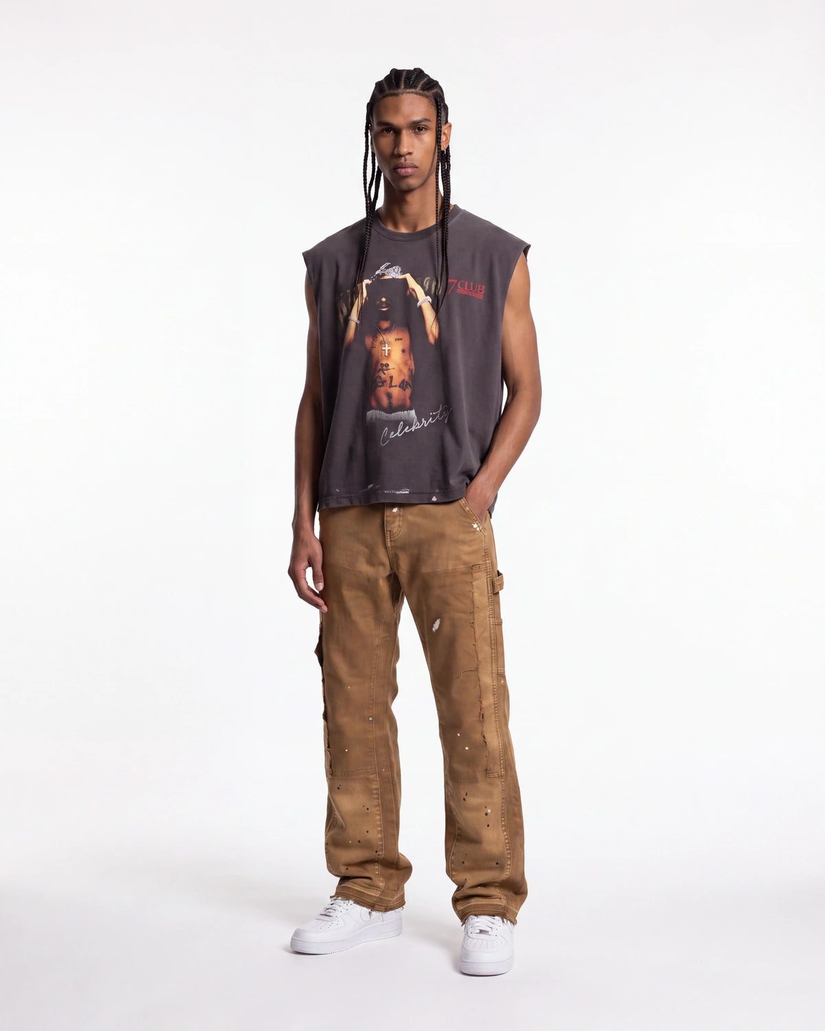 Triple Sevens Flared Denim Khaki