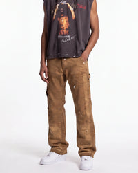 Triple Sevens Flared Denim Khaki