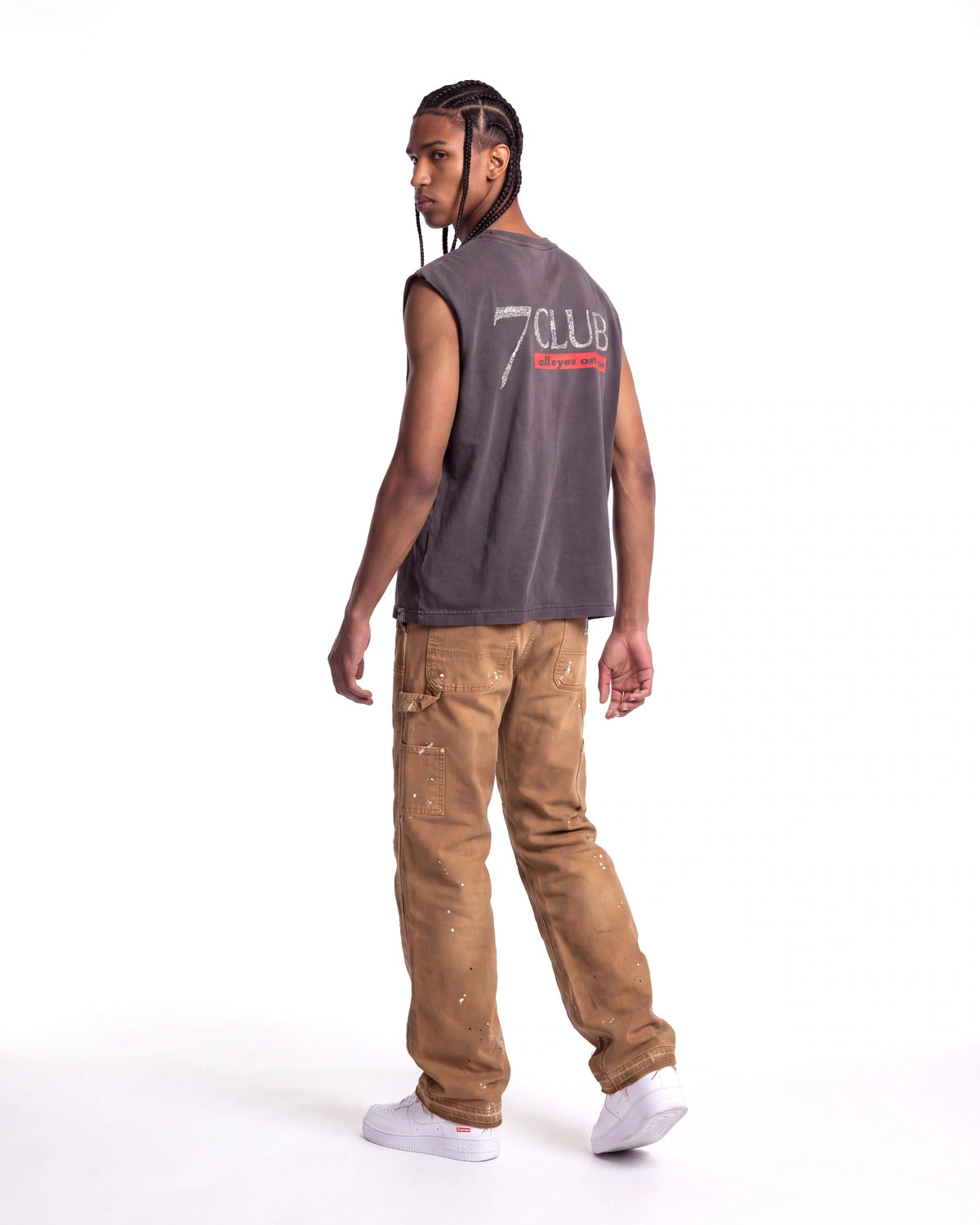 Triple Sevens Flared Denim Khaki