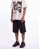 Triple Sevens Monogram Denim Shorts Black