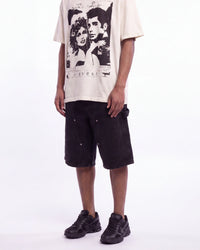 Triple Sevens Monogram Denim Shorts Black