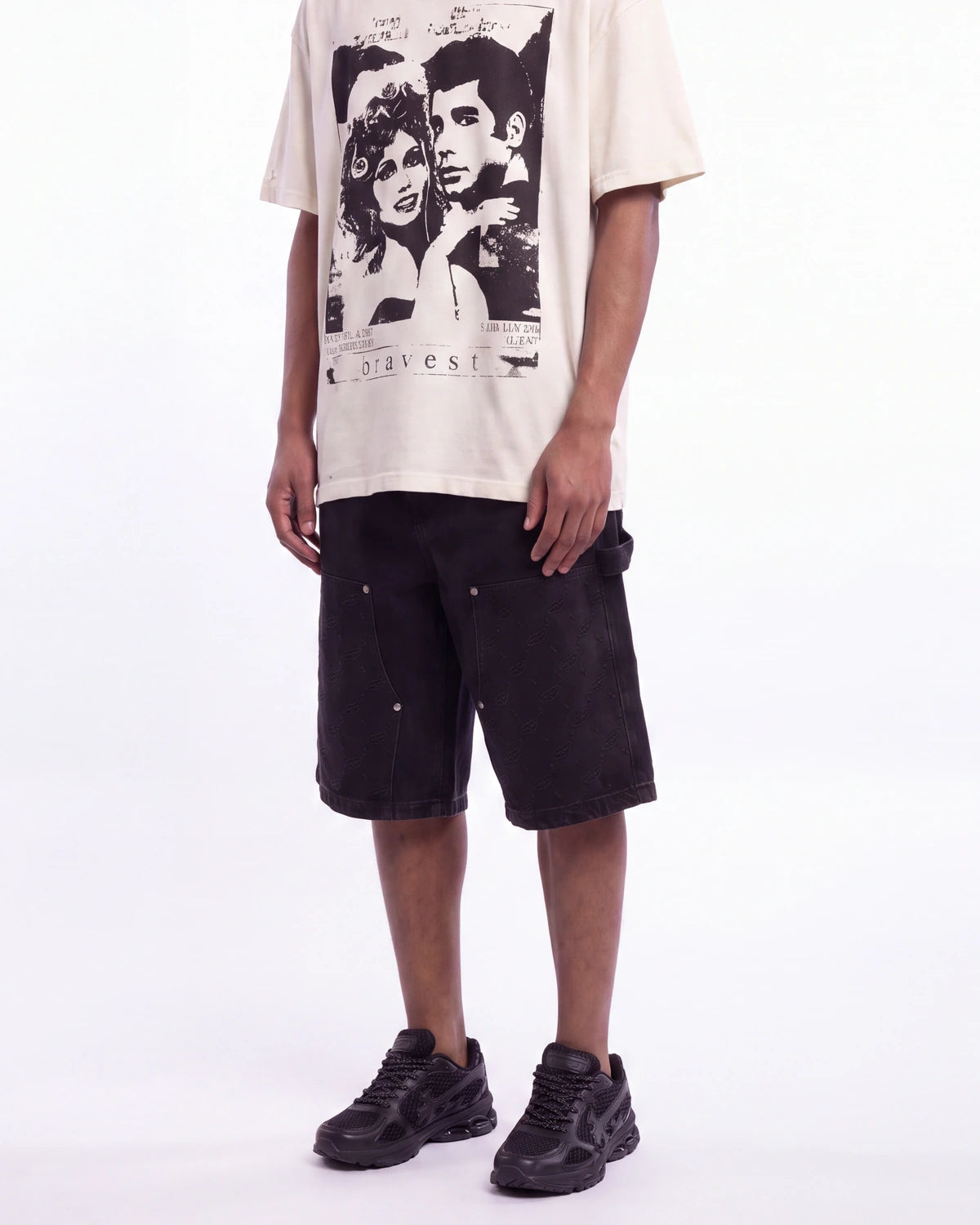 Triple Sevens Monogram Denim Shorts Black