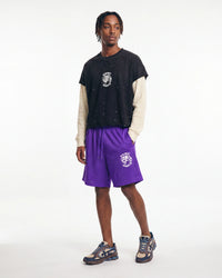 Saint Vanity Mesh Shorts Purple