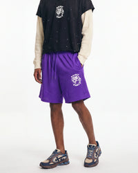Saint Vanity Mesh Shorts Purple