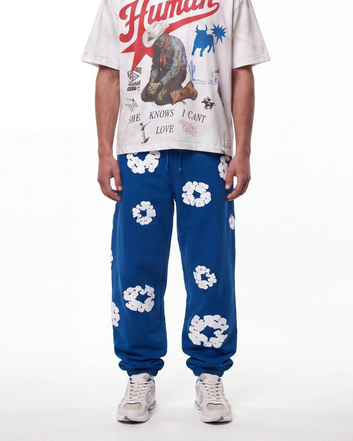 Denim Tears Blue Cotton Wreath Sweatpants