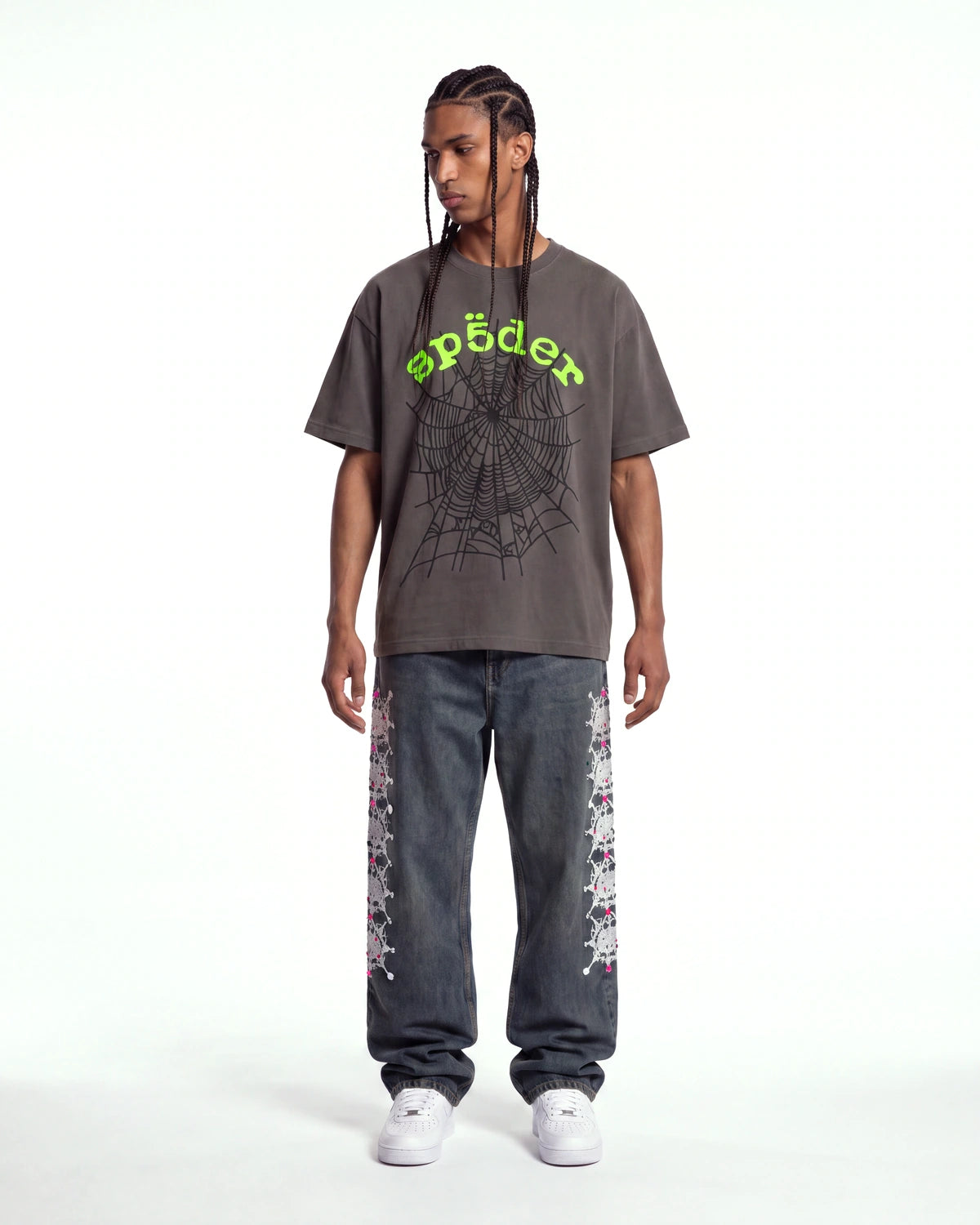 Sp5der Web Stone Denim Pants Indigo