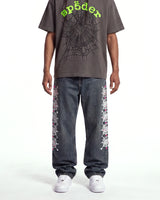Sp5der Web Stone Denim Pants Indigo