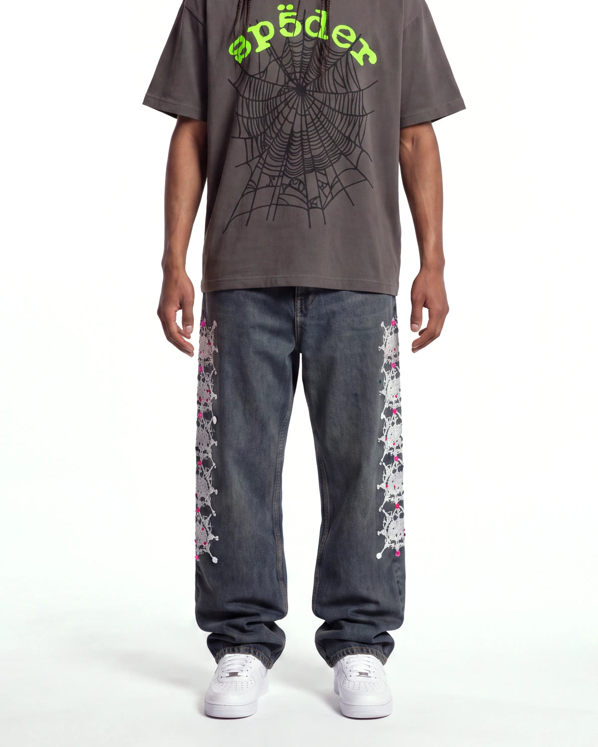 Sp5der Web Stone Denim Pants Indigo