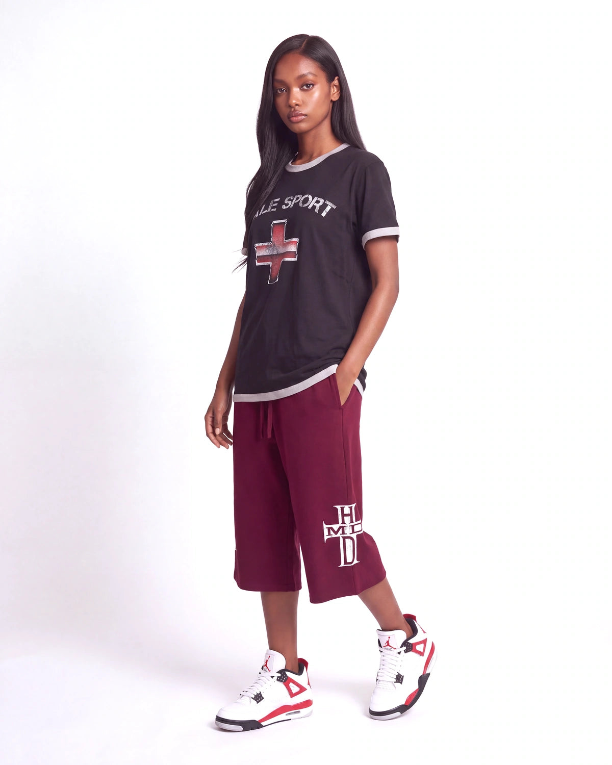 HMDD Holy Cross 3/4 Shorts Maroon