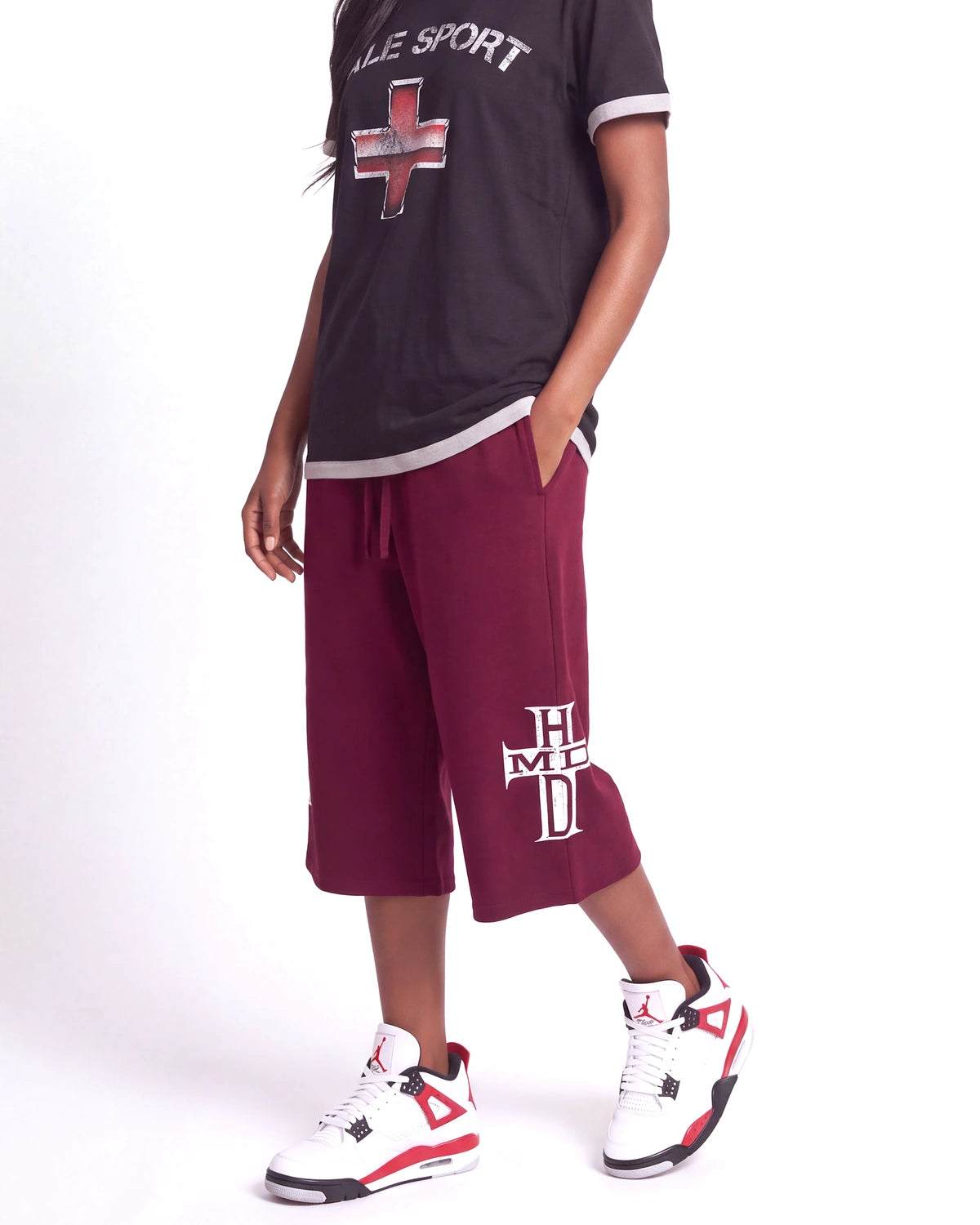 HMDD Holy Cross 3/4 Shorts Maroon