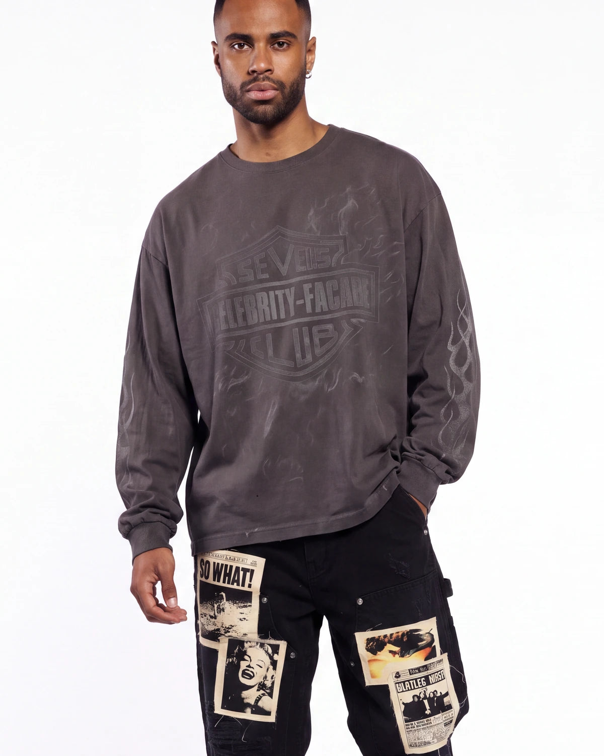 Triple Sevens Harley L/S Tee Black