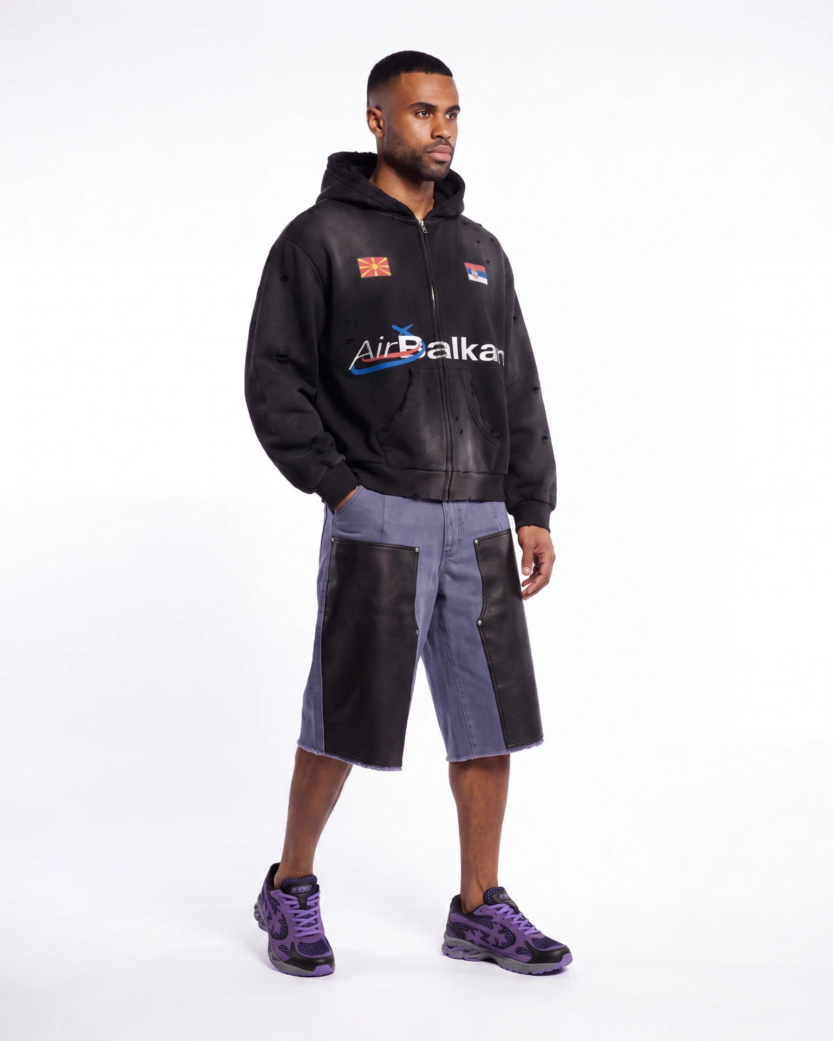 Bravest Studios Balkan Zip Up Hoodie Vintage Black