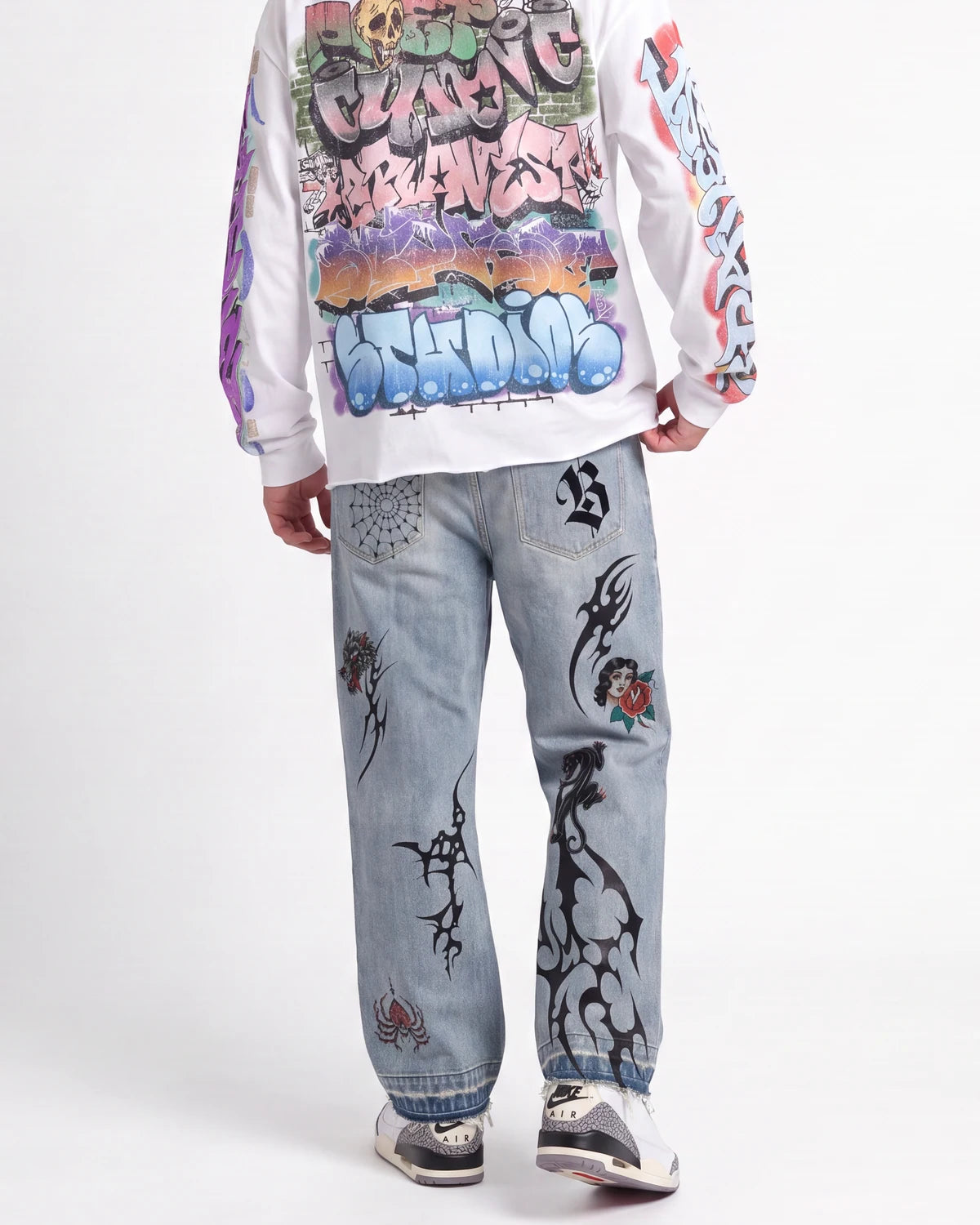 bravest denim blue back print