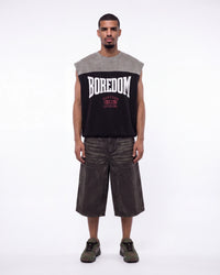 Boredom Kills Boxer Cut Off Tee Grey/Black