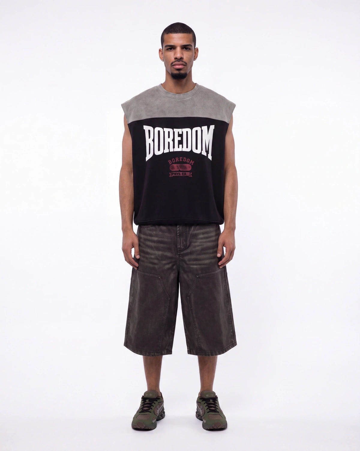 Boredom Kills Boxer Cut Off Tee Grey/Black