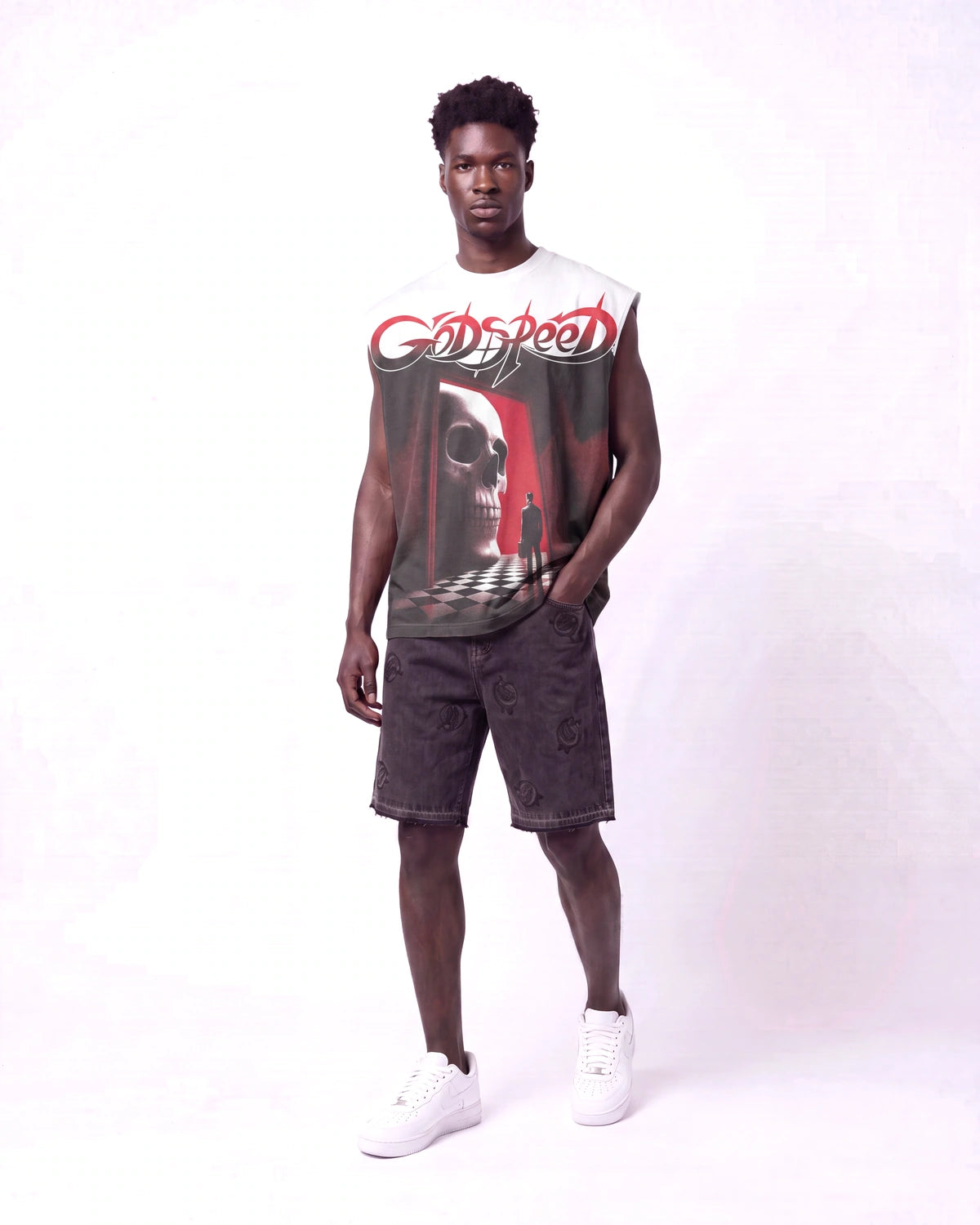Godspeed Fate's Doorstep Sleeveless Tee White