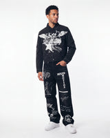 Sp5der Champions League Trucker Jacket Black