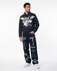 Sp5der Champions League Trucker Jacket Black