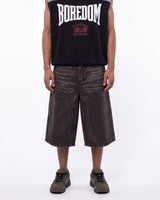 Boredom Kills Leather Shorts Black