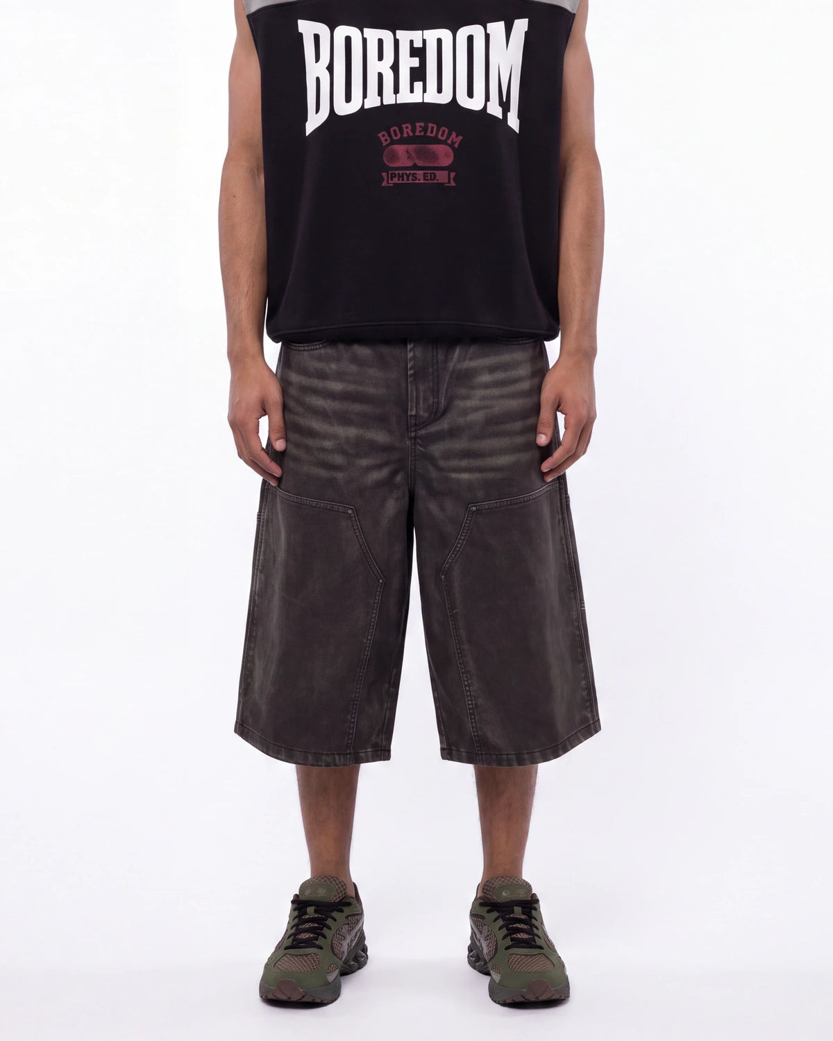 Boredom Kills Leather Shorts Black