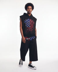Sp5der Rhinestone OG Web Long Shorts Onyx