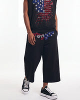 Sp5der Rhinestone OG Web Long Shorts Onyx