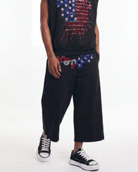 Sp5der Rhinestone OG Web Long Shorts Onyx