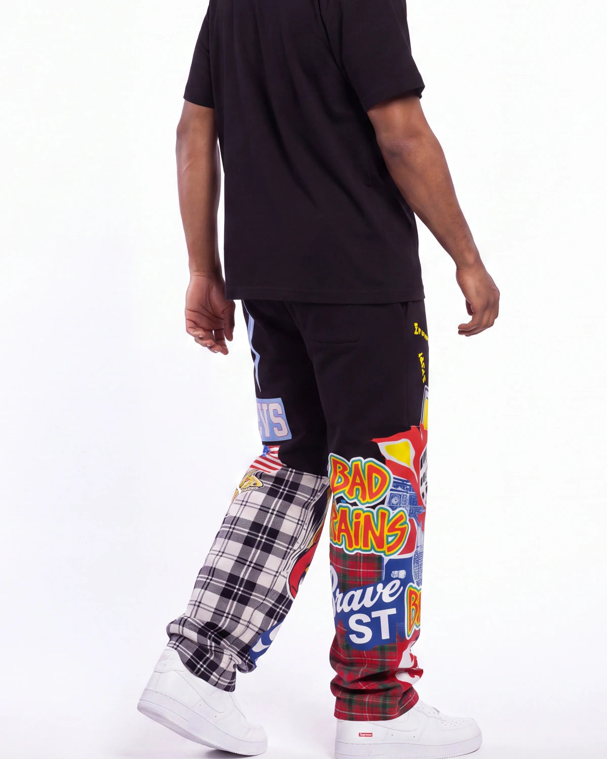 Bravest Studios Patchwork Baggy Sweatpants Black