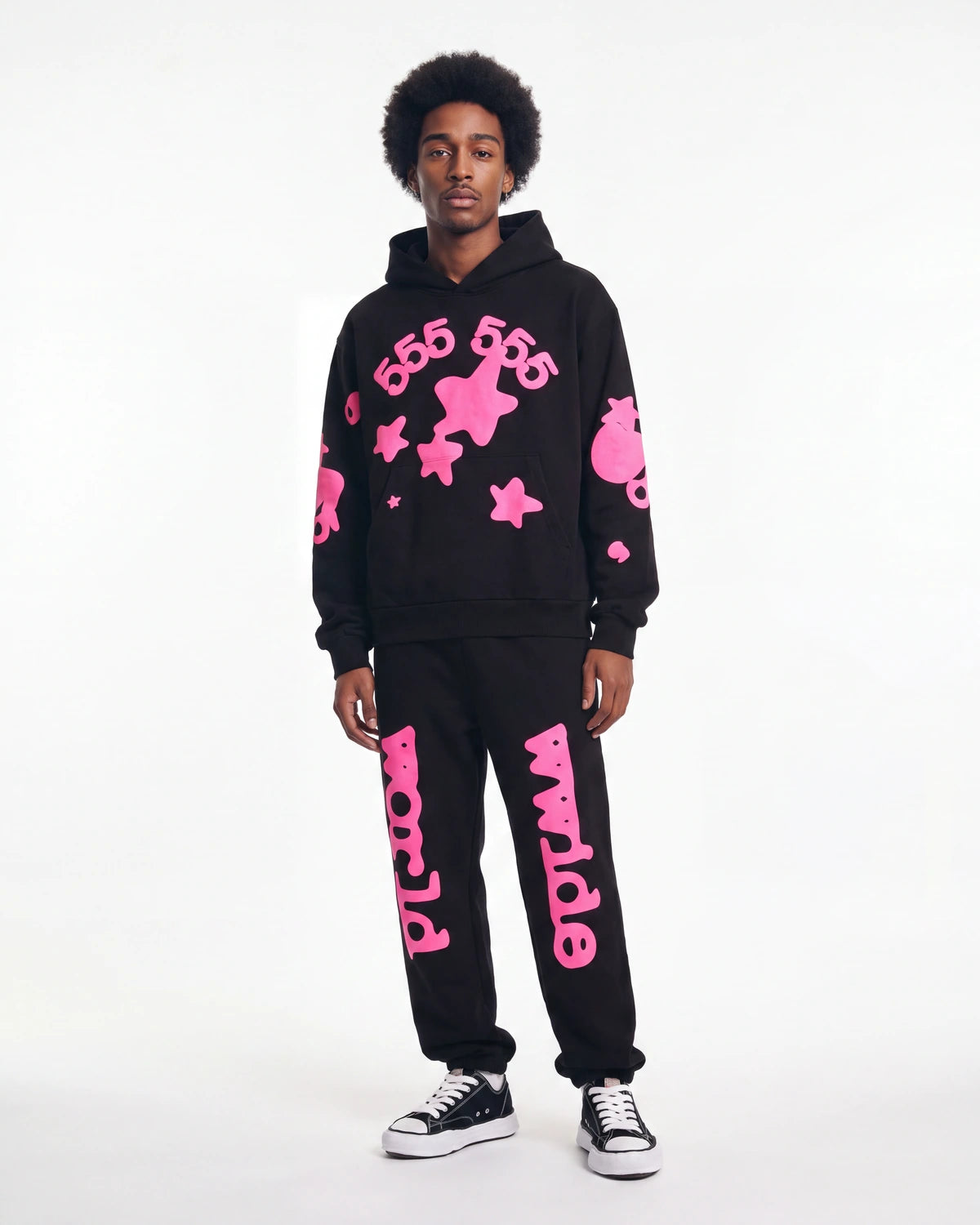 Sp5der Angel Number Beluga Sweatpants Black/Pink