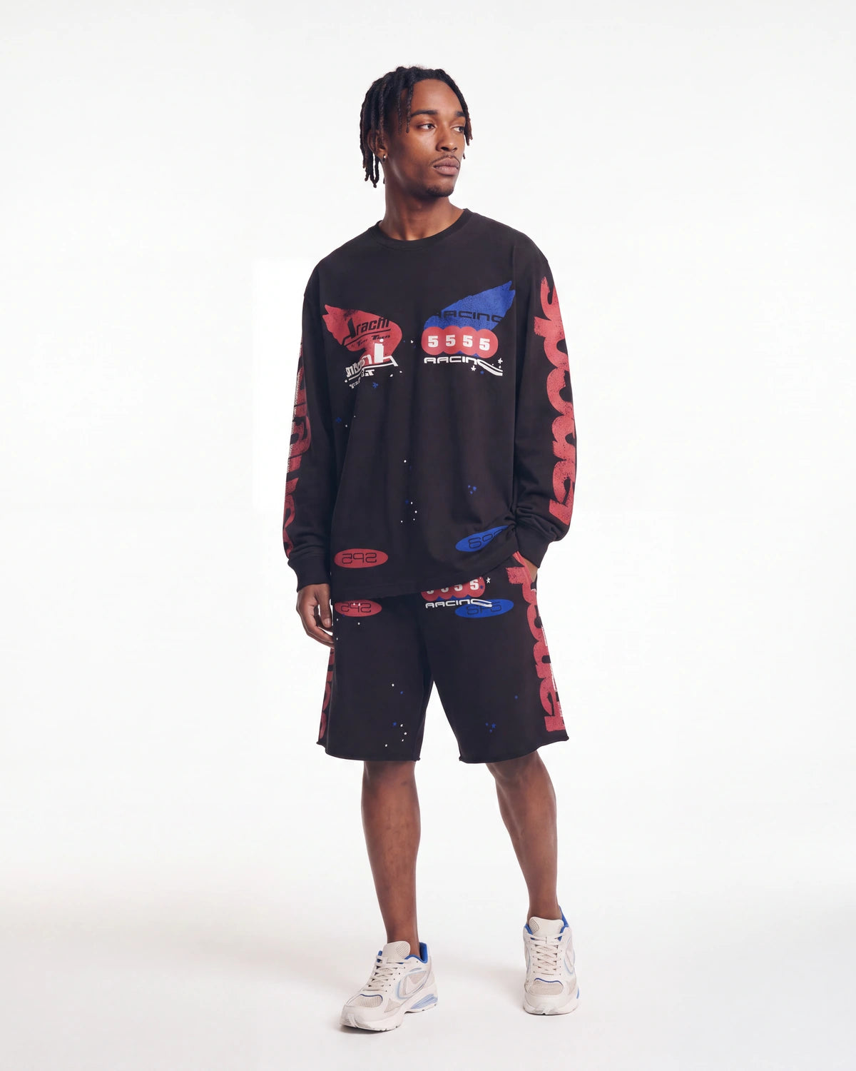 Sp5der Tire Tech Sweatshorts Black
